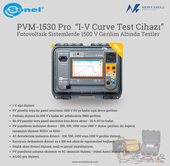 Sonel PVM-1530 Pro IV Curve Test Cihazı